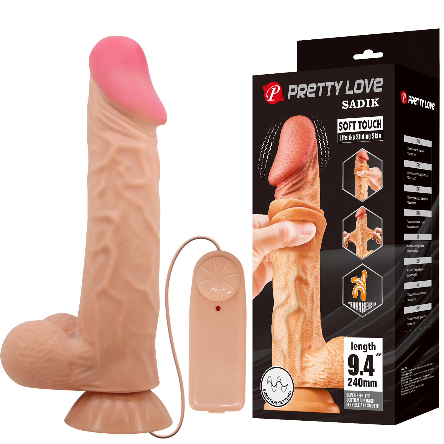 Dildo Vibratorio Anatómico con Base de Succión