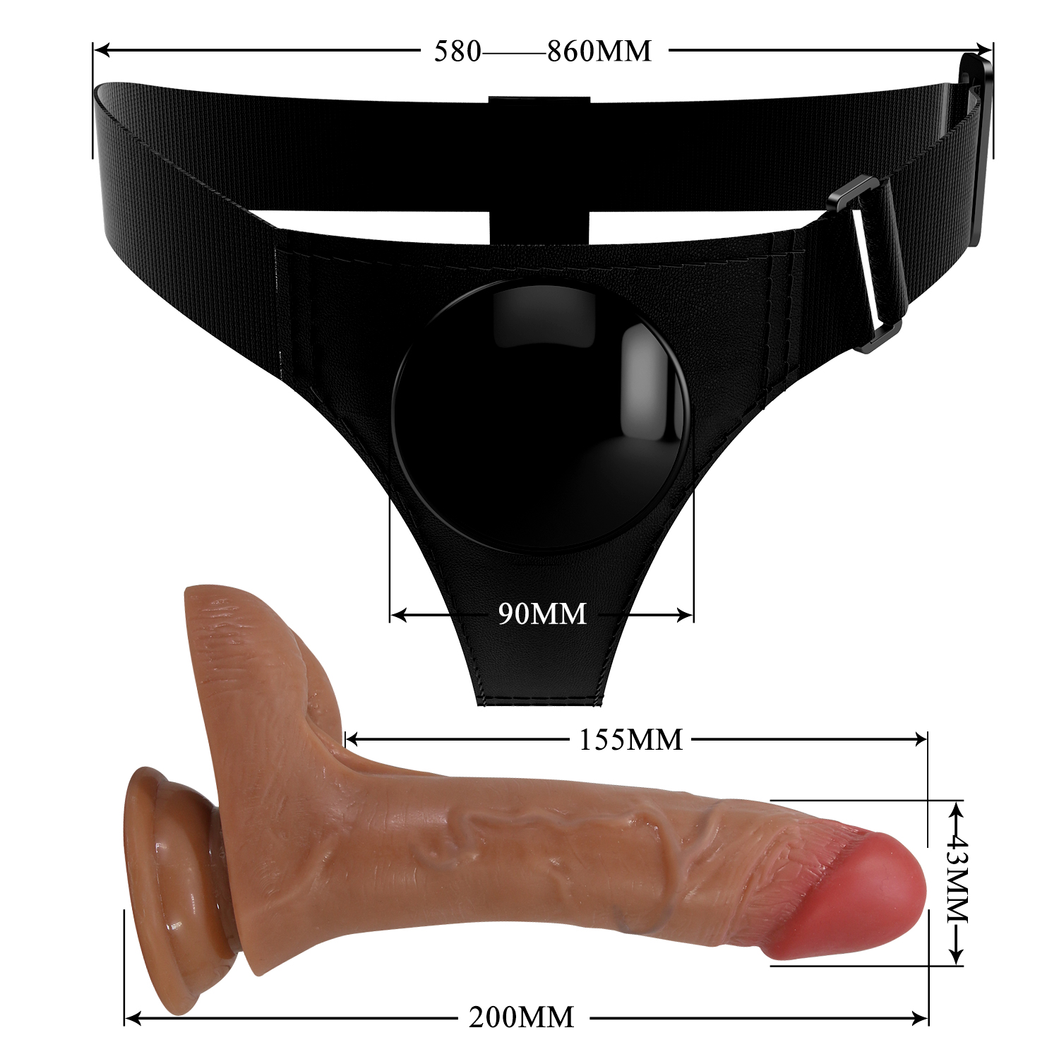 Dildo Realista con Arnés Ajustable Hover