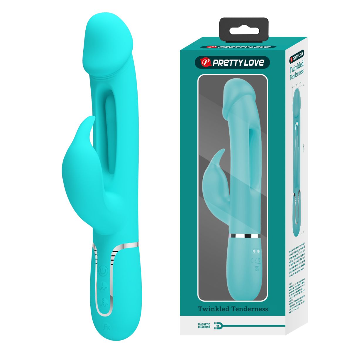 KAMPAS TWINKLED TENDERNESS CYAN – Vibrador rabbit