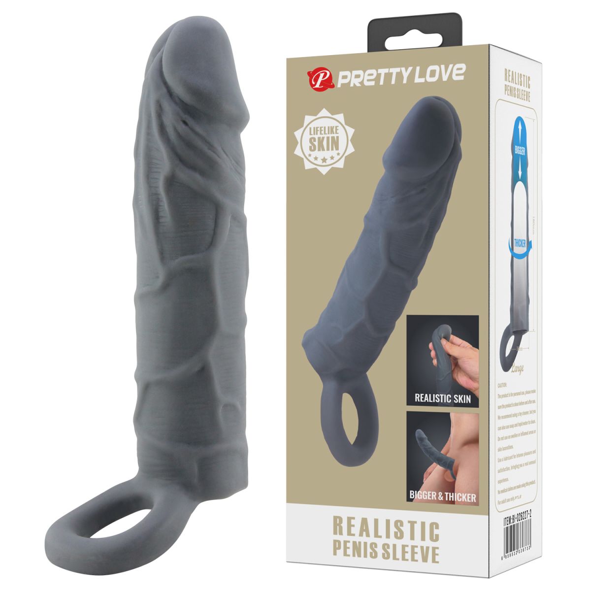PENIS SLEEVE LARGE BLACK – Fundas extensoras