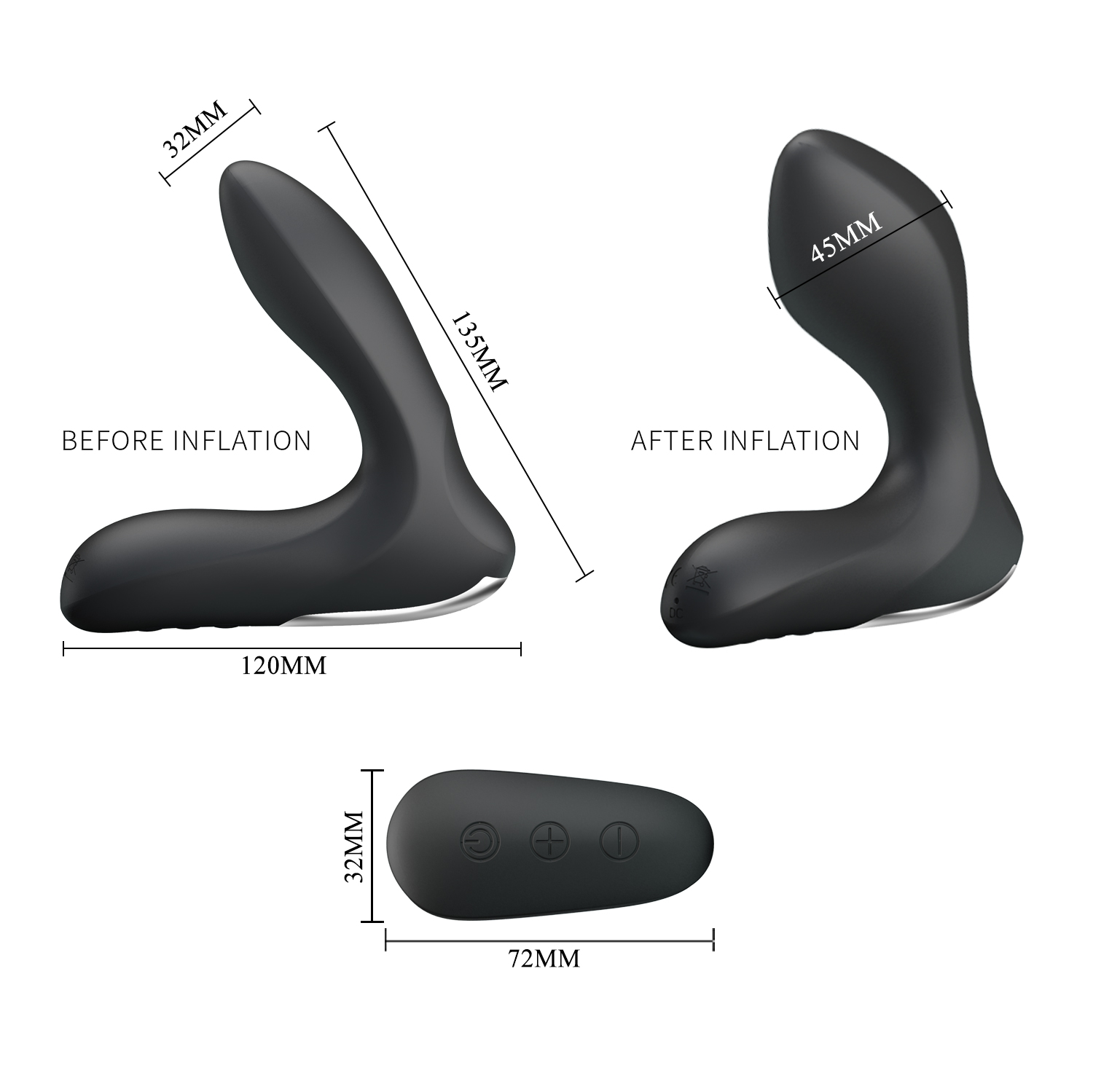 Vibrador prostatico con control Hover