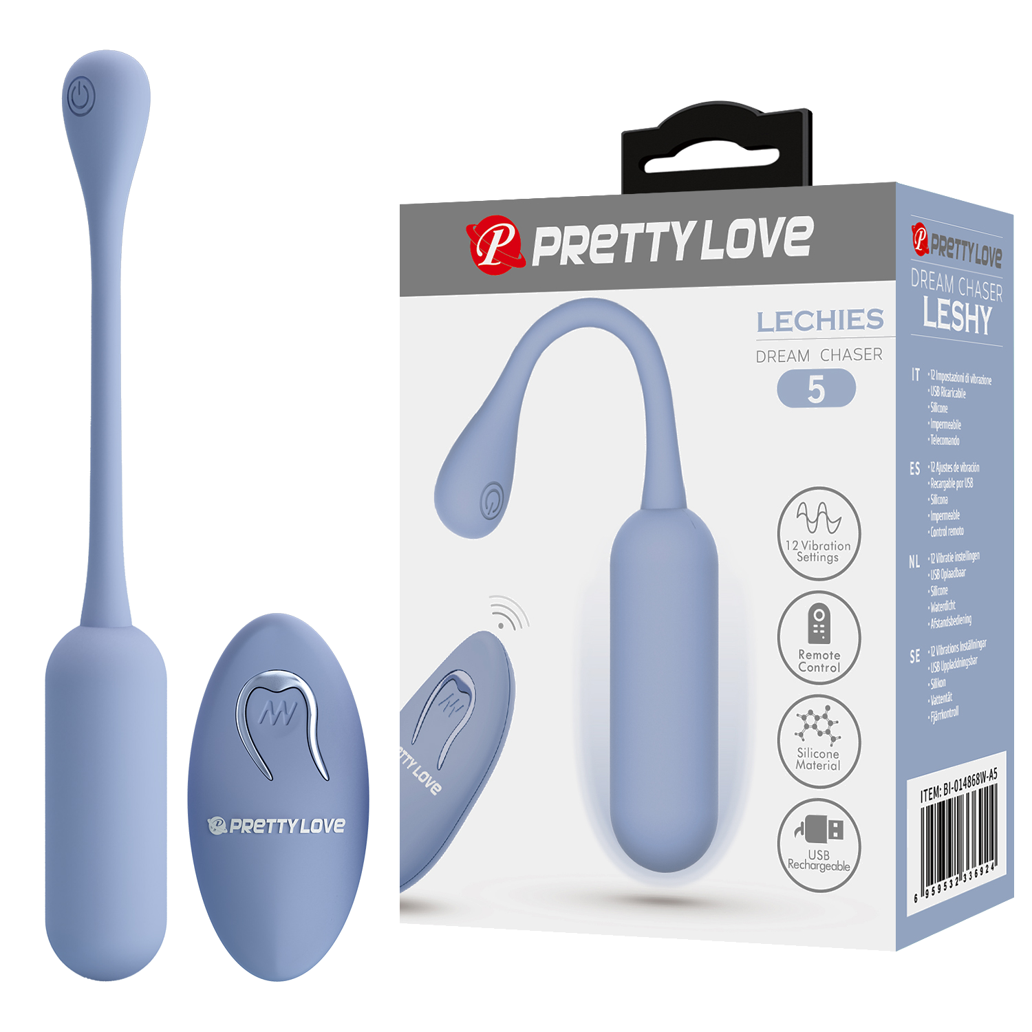 Vibrador huevo con control Lechies celeste