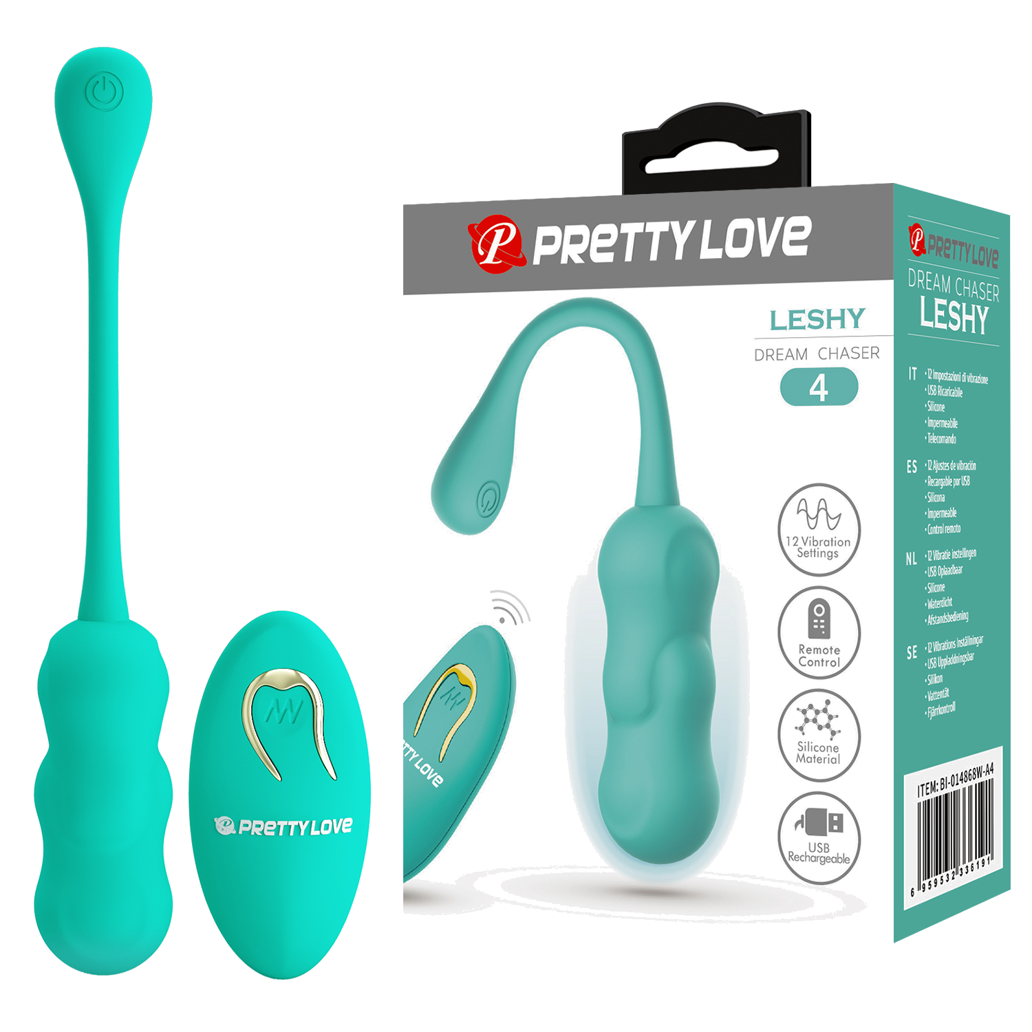 Vibrador huevo con control Leshy verde