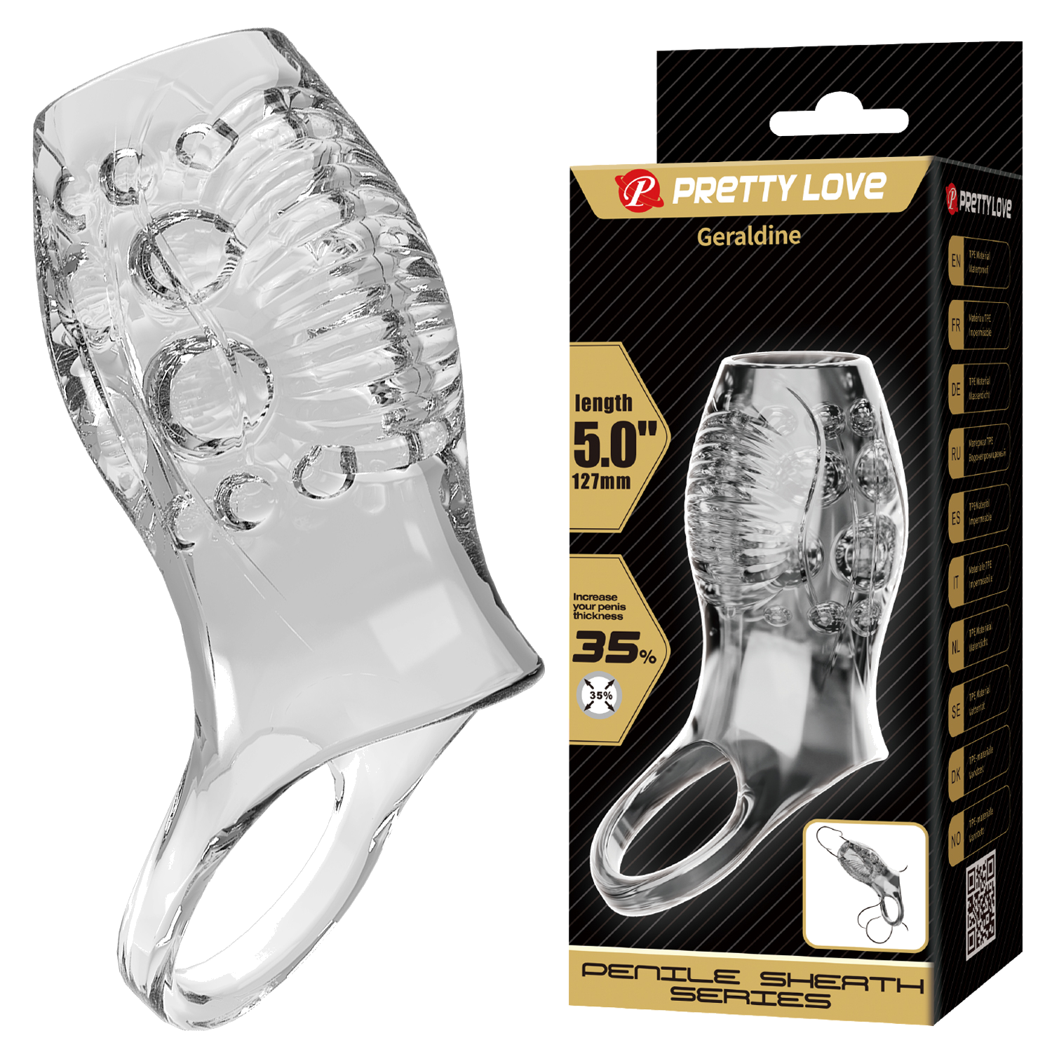 Funda con sujetador Geraldine transparente