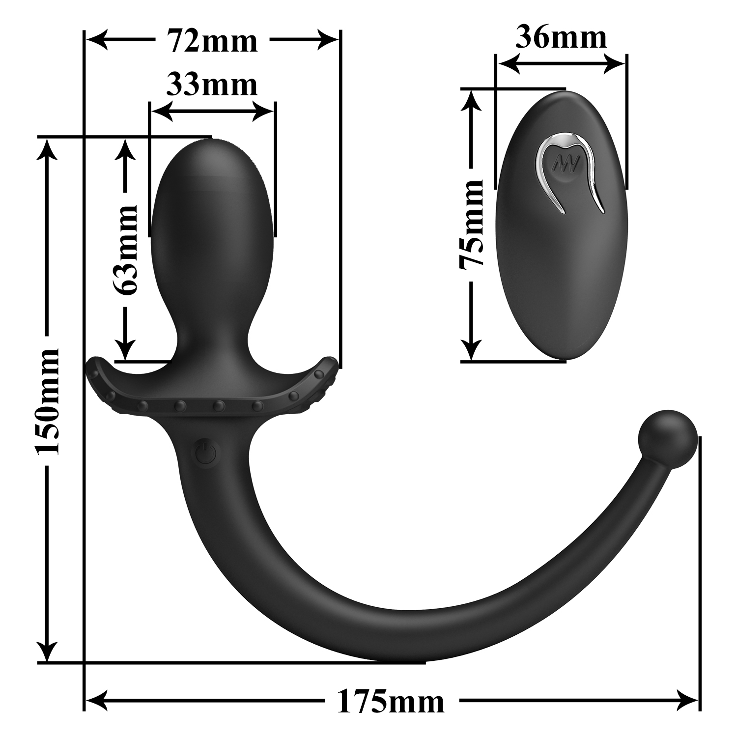 Vibrador anal plug con coontrol Hover
