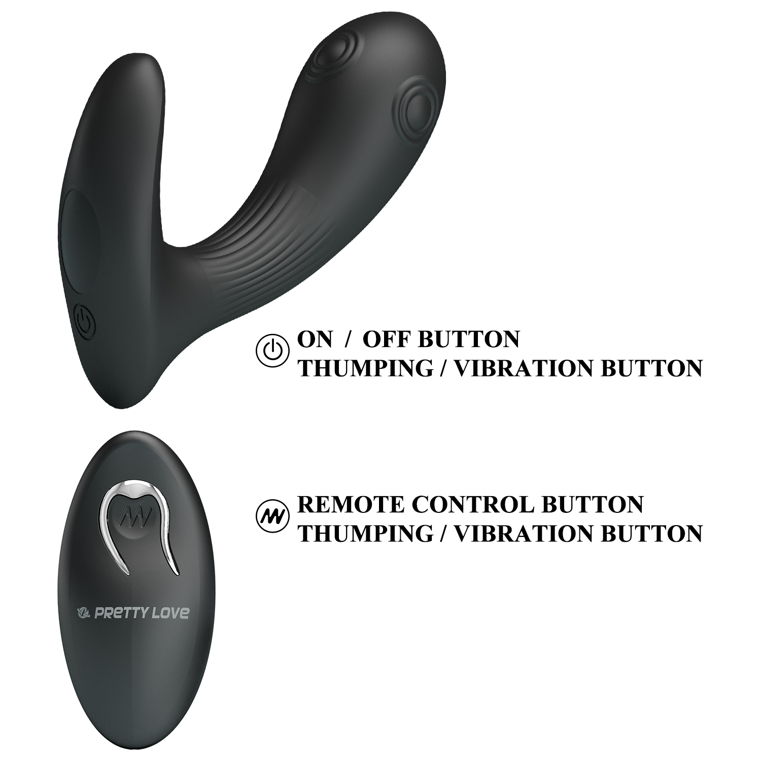 Vibrador prostatico con control y 4 zonas de pulsaciones Mirabelle Hover