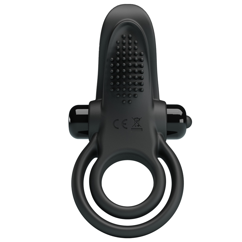 Anillo vibrador y sujetador Delfin color negro