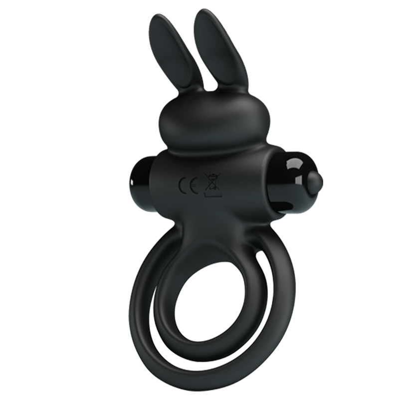 Anillo vibrador y sujetador Conejo color negro Hover
