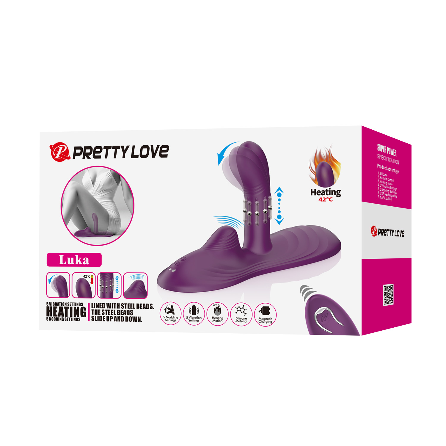 Vibrador almohadilla con control, asentamiento , calefacción Luka Hover