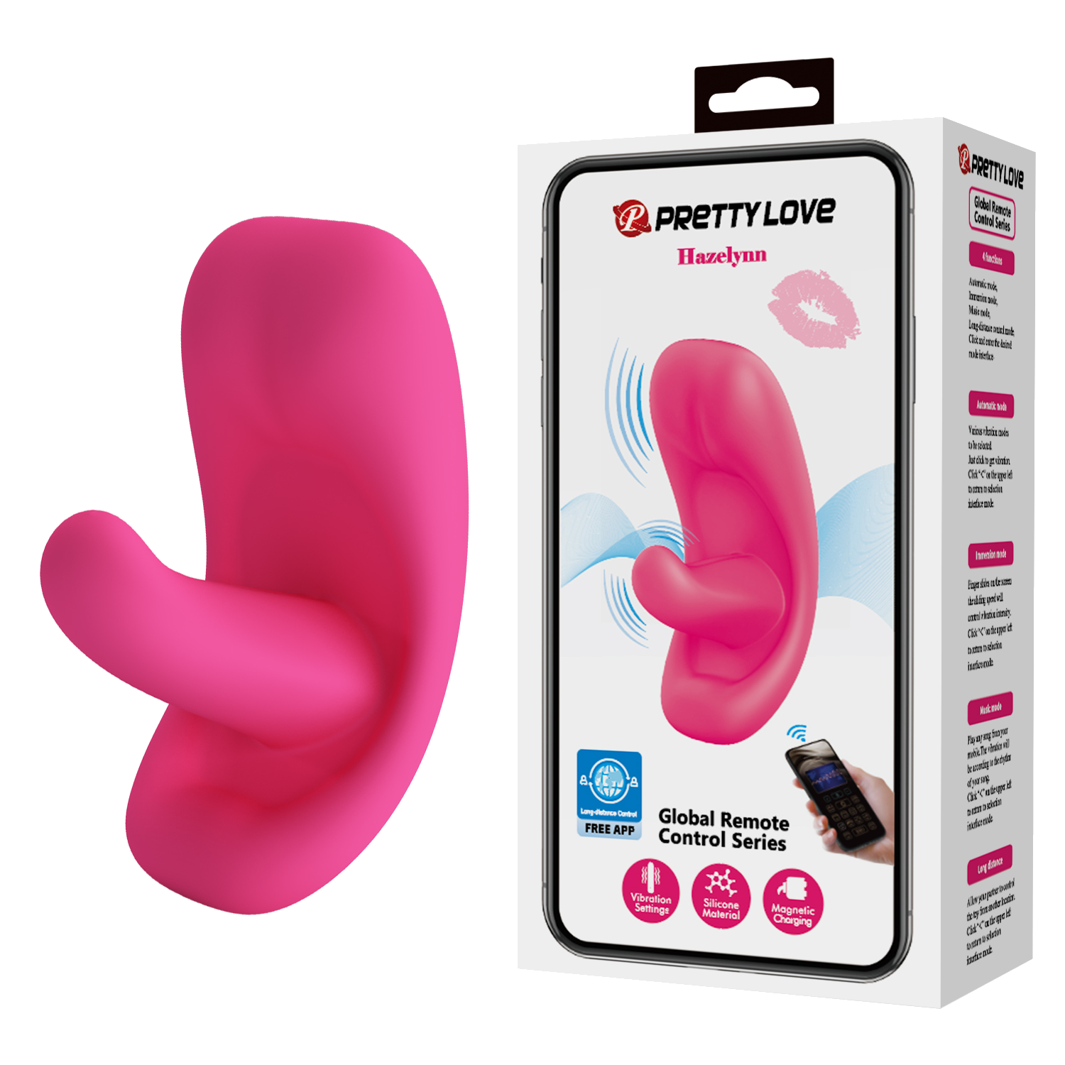 Vibrador en forma de boca con app Hazelynn