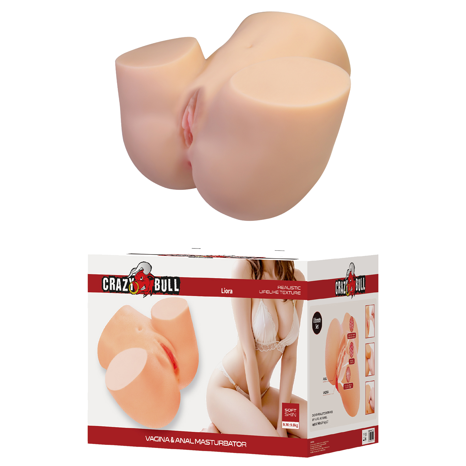 Masturbador ano, vagina y vibrador Liora