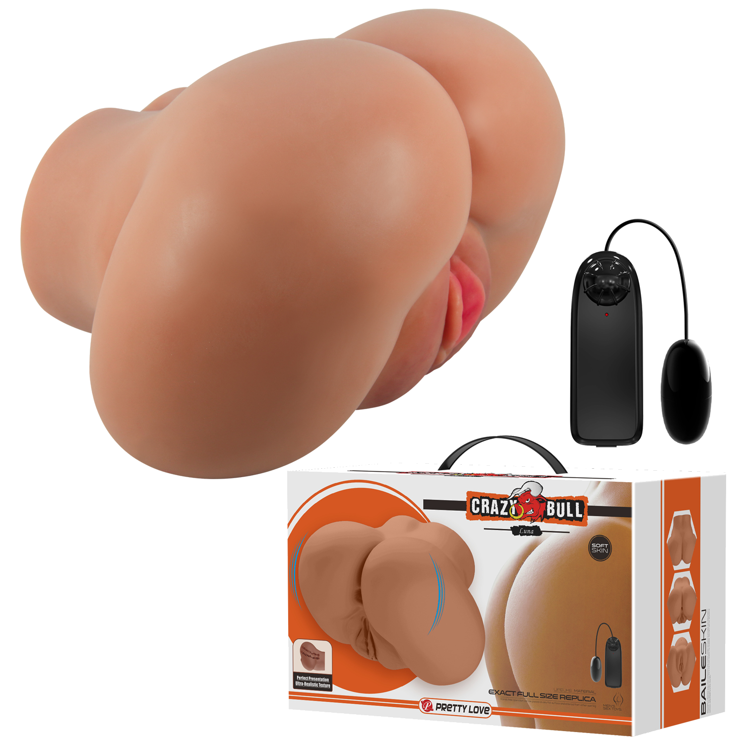 Masturbador vibrador Luna color marrón