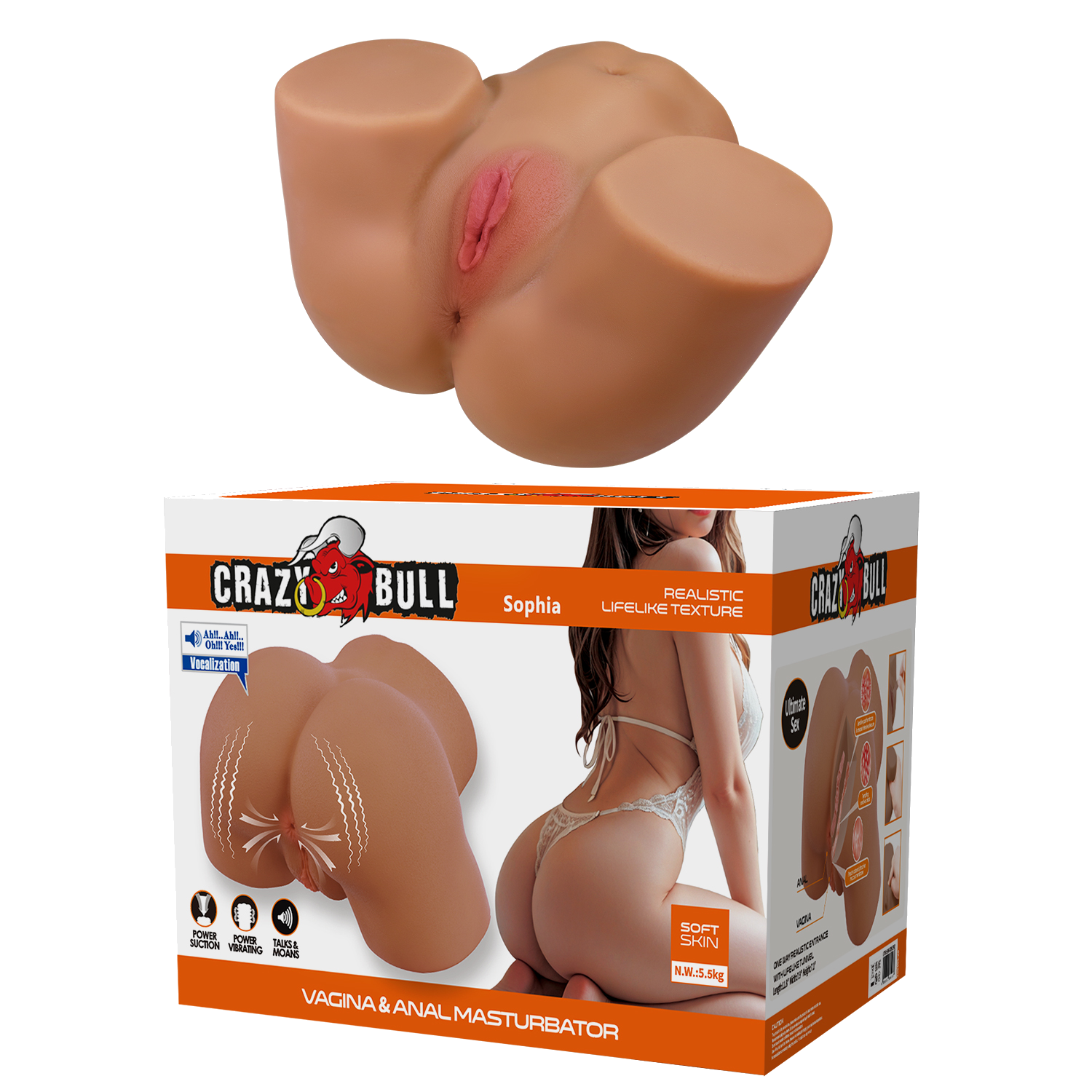 Masturbador vibrador, succión y voz Geriann