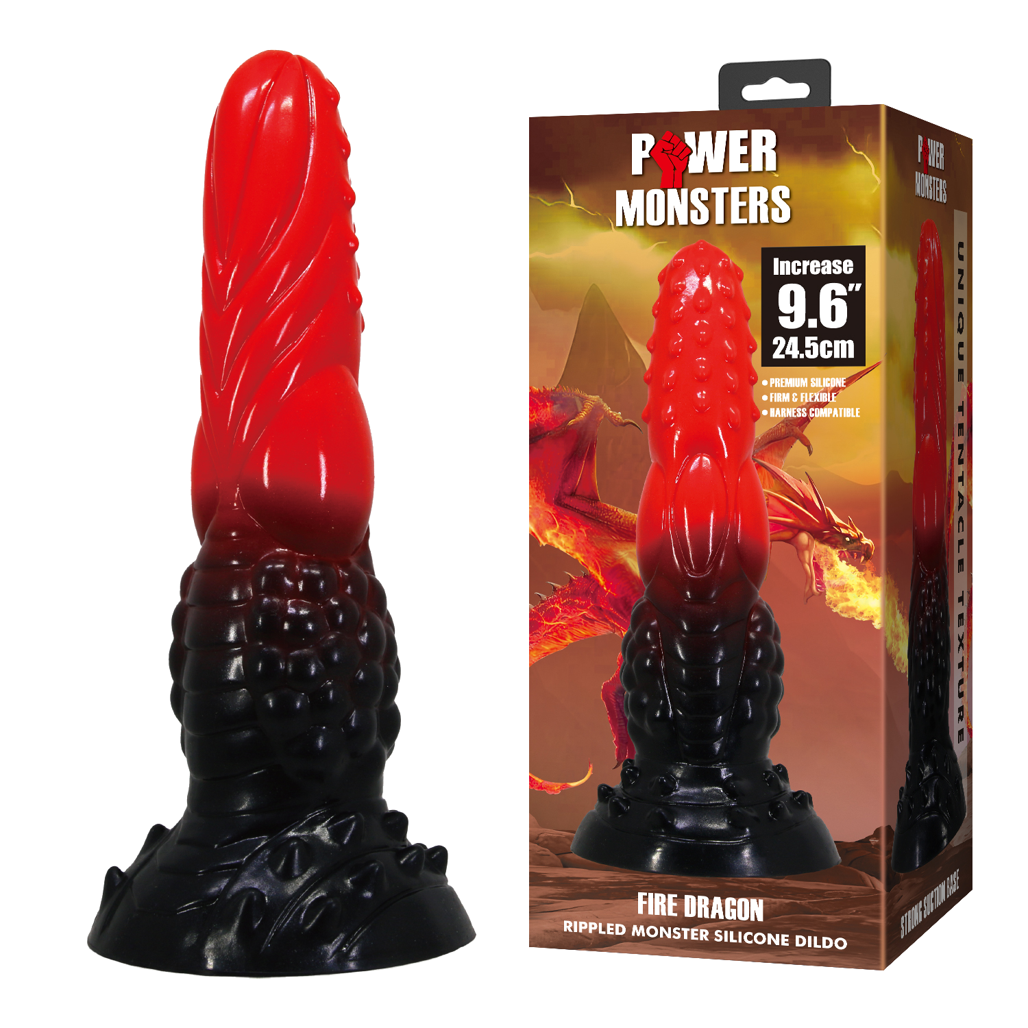Dildo de fantasia Fire Dragon 24.5 cm
