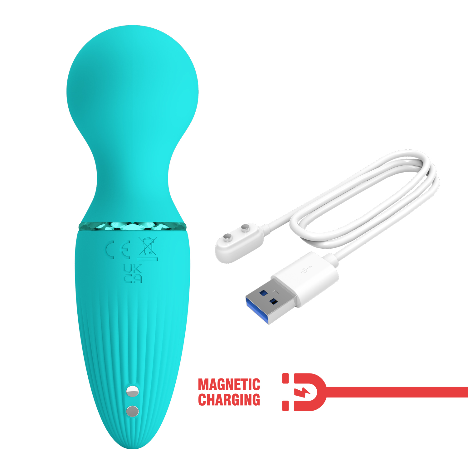 Masajeador con vibracion recargable Dwayne color turquesa Hover