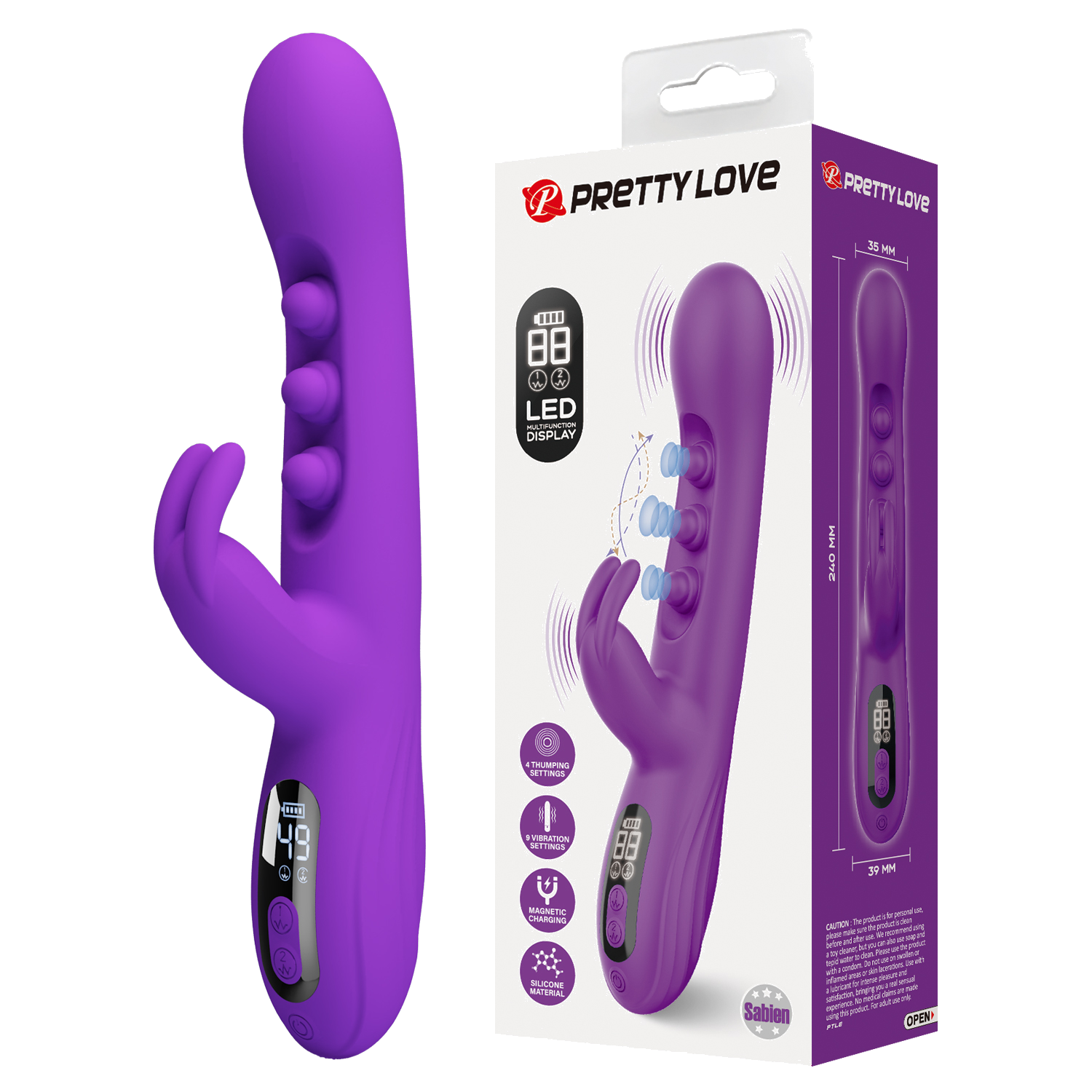 Vibrador rabbit con golpeteo ondulado Sabien
