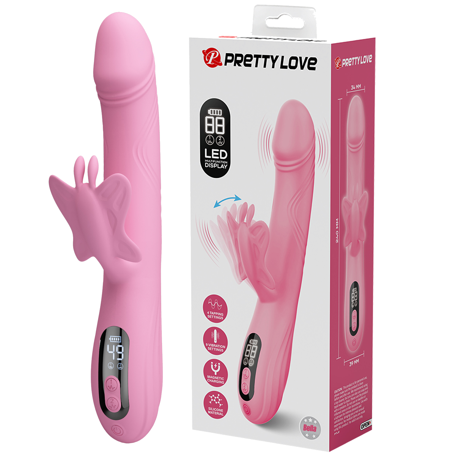 Vibrador rabbit con funcion de aleteo Abella
