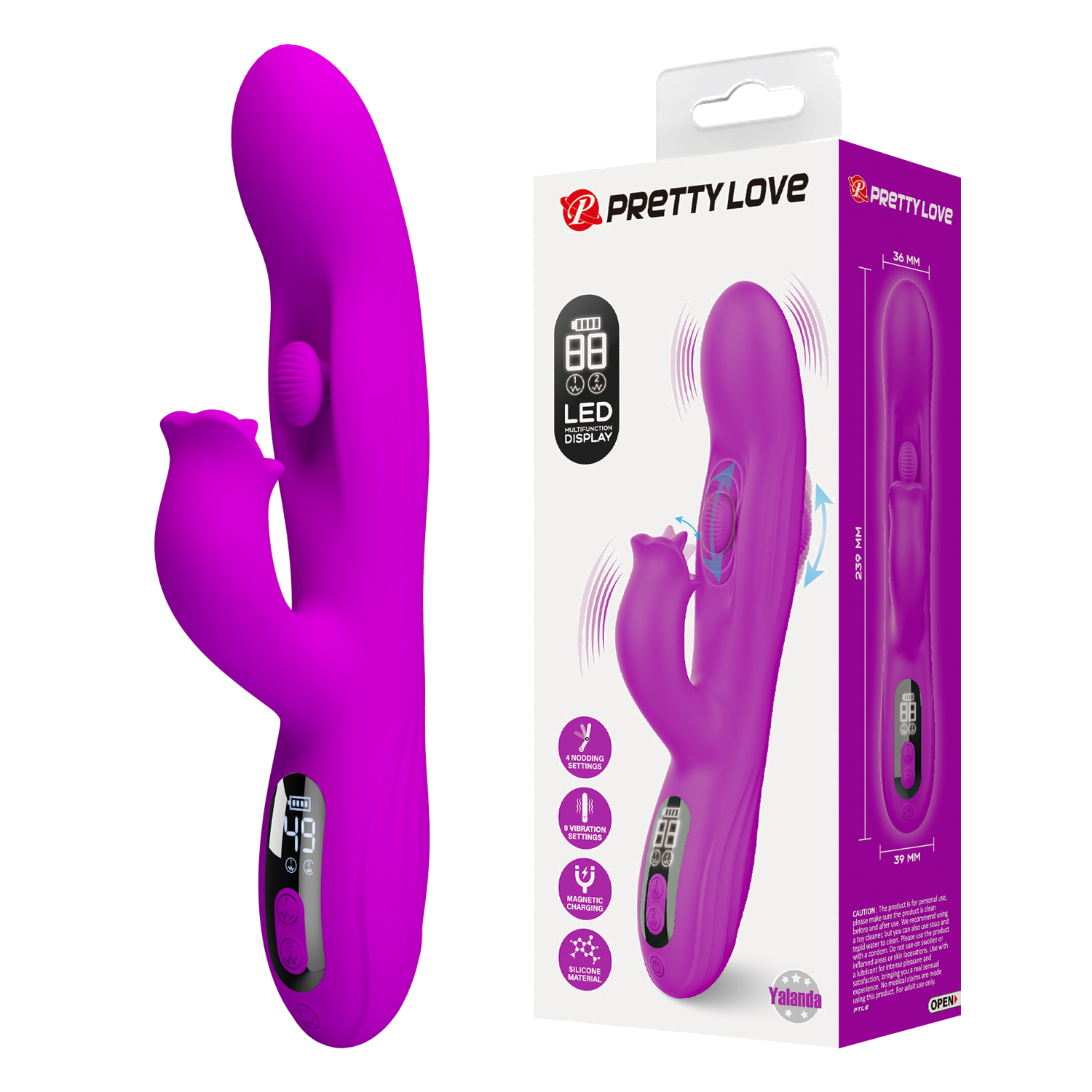 Vibrador rabbit con funcion masaje cosquillas Yalanda